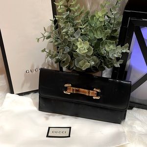 Gucci lamb skin with bamboo wallet